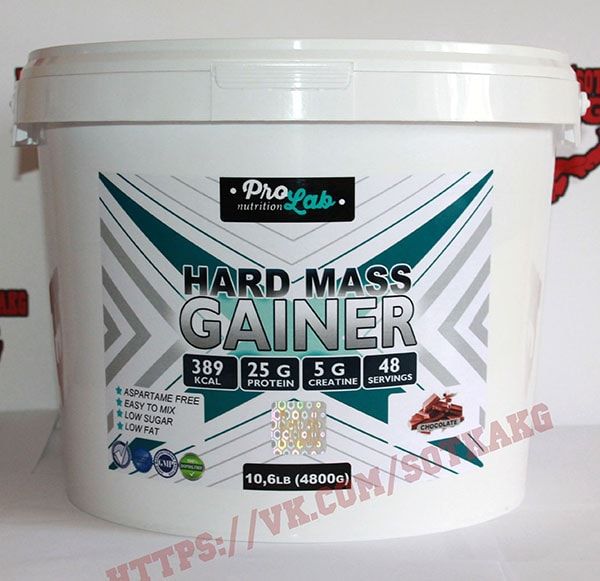 НА МАССУ! Высокобелковый гейнер ProLab Hard mass 4.8кг+Подарок! bcaa