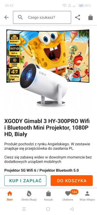 Projektor xdy biały