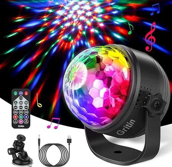 Gritin Kula dyskotekowa imprezowa LED RGB disco + pilot