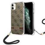 Etui Guess 4G Print Strap Na Iphone 11 - Brązowe