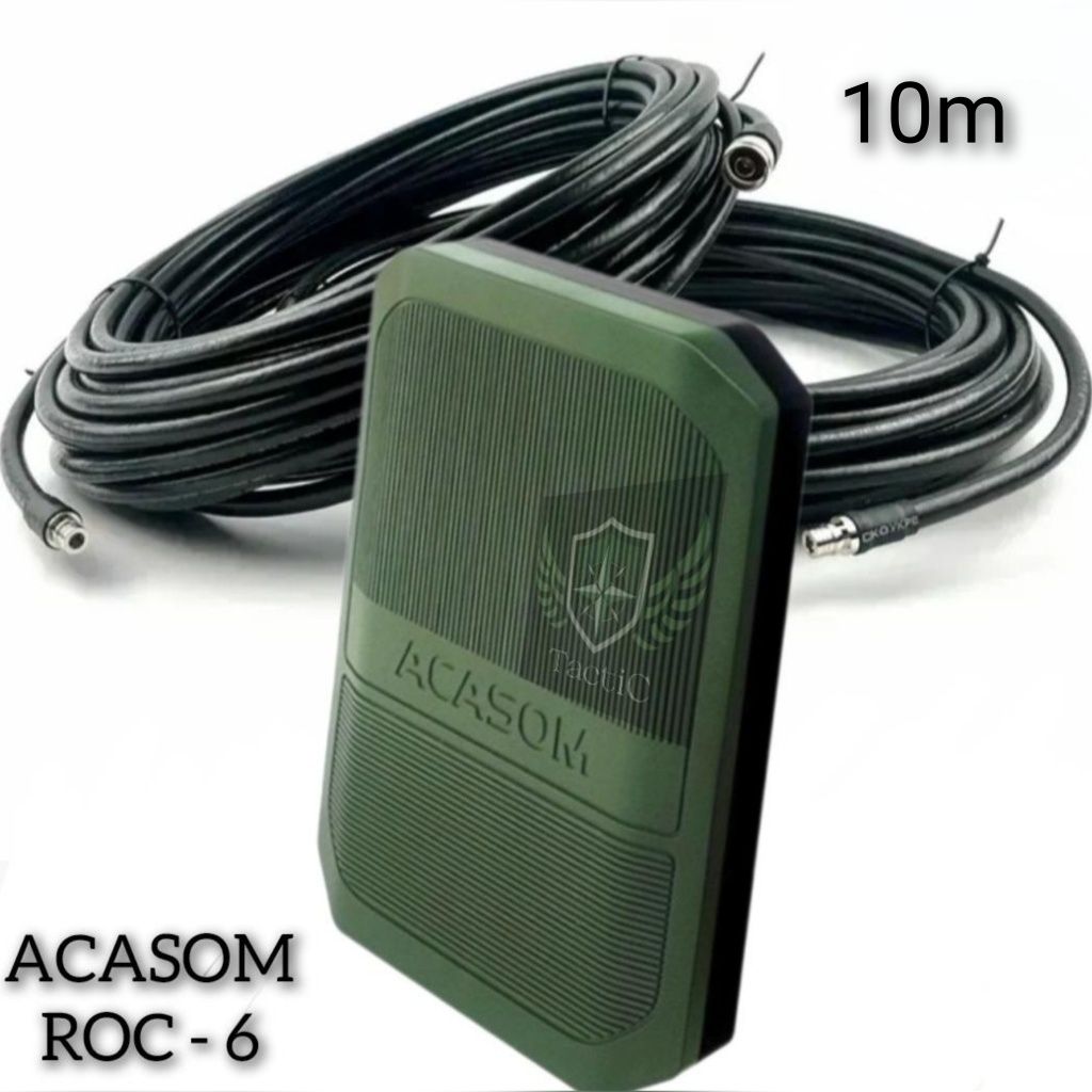КОМПЛЕКТ: Антенна усилитель ACASOM ROC-6 N-TYPE с кабелями RG-8 10м.