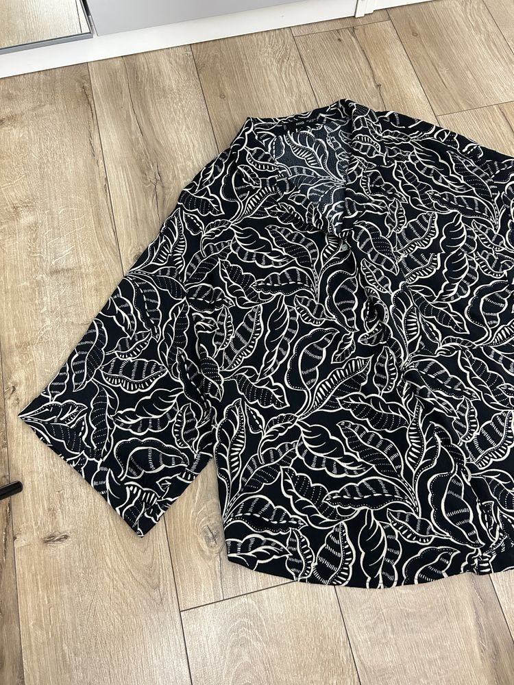 Mango bluzka koszula 3XL plussize wiskoza wzór Print szeroki rękaw