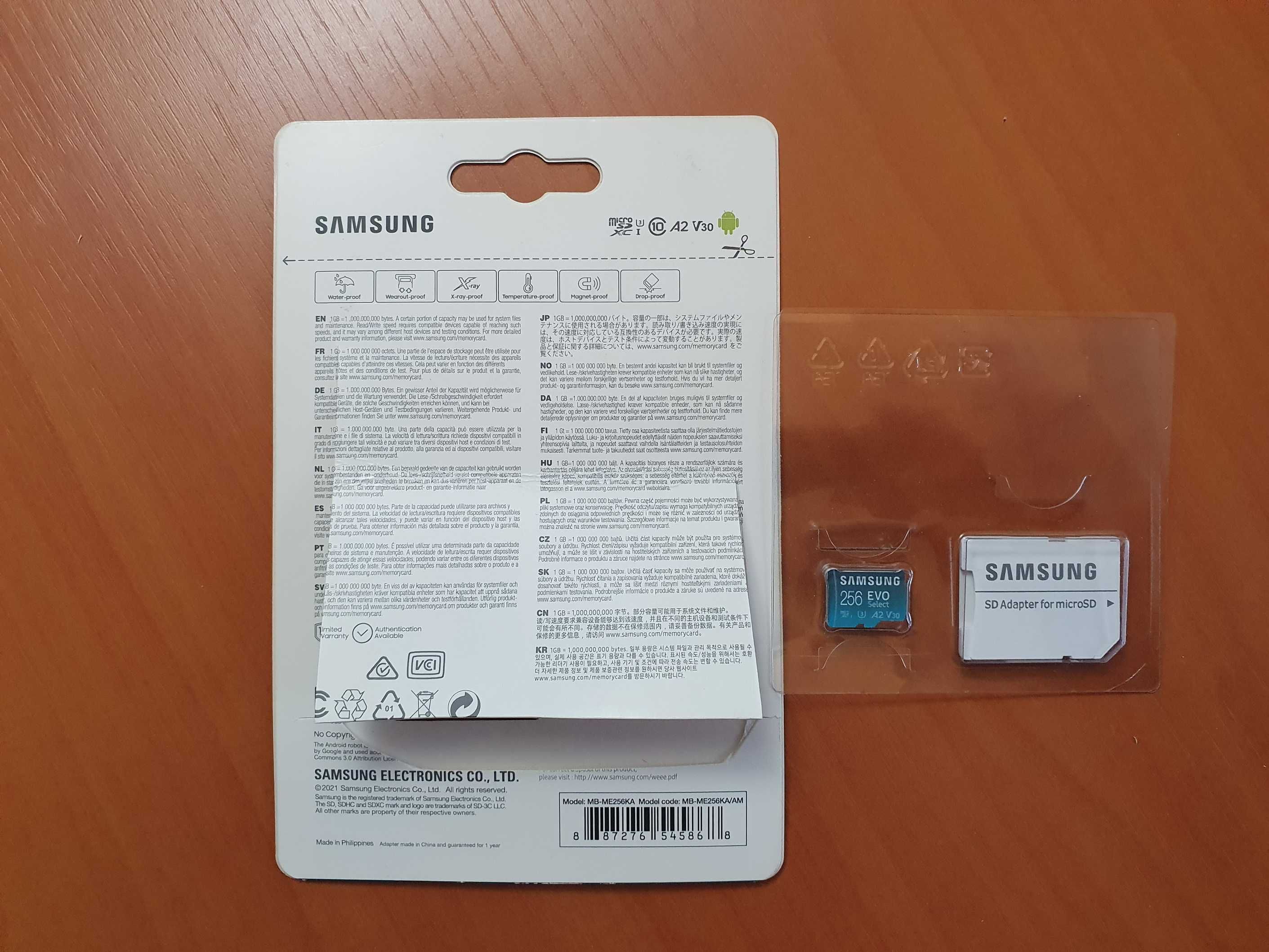Карта microSDXC Samsung EVO Select 256Gb, read 130MB/s, write 90 MB/s