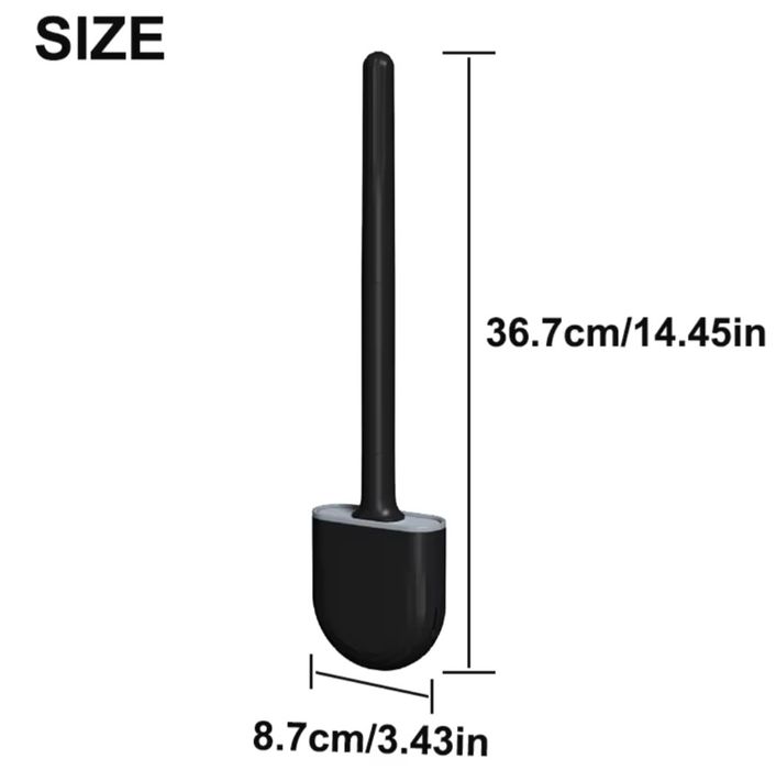 Silikonową szczotka do WC z elastyczna głowica scienna