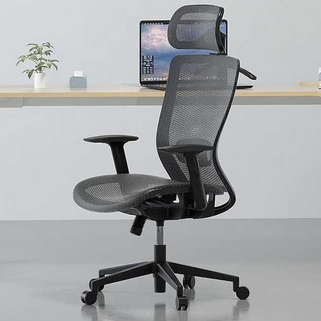 ergonomiczne krzesło biurowe z dużym oparciem, OC3B