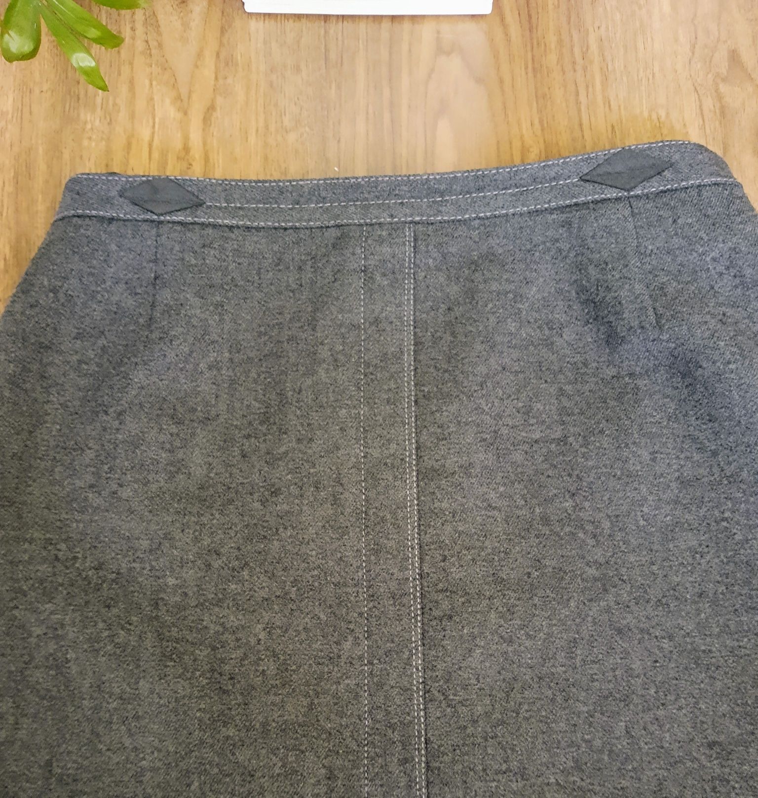 Wełniana premium spódnica szara vintage 100% pure new wool
