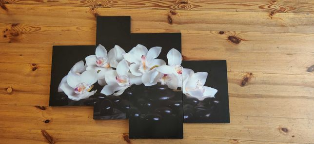 Czteroczęściowy obraz z orchideami
