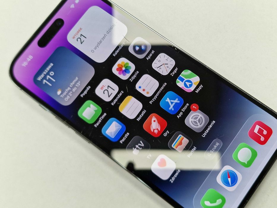 Iphone 14 PRO 128GB/ Deep Purple/ BAT 99%/ Grade C/ + ładowarka