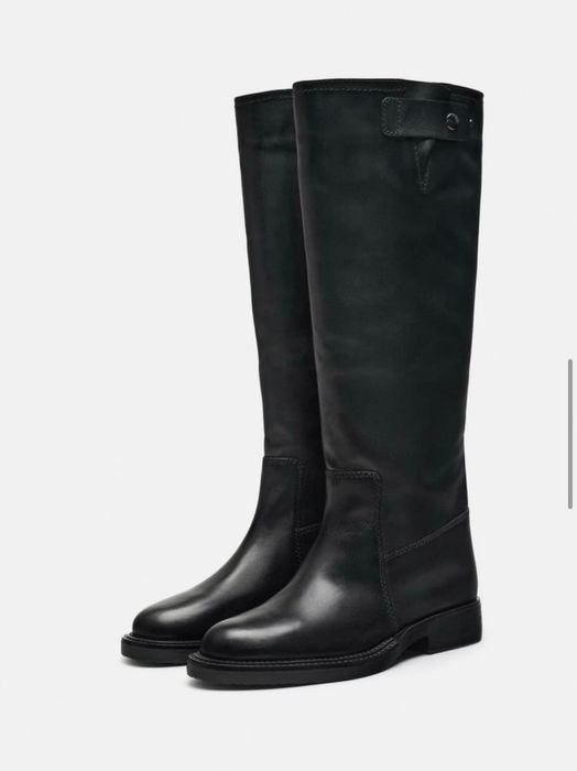Шкіряні чоботи Zara