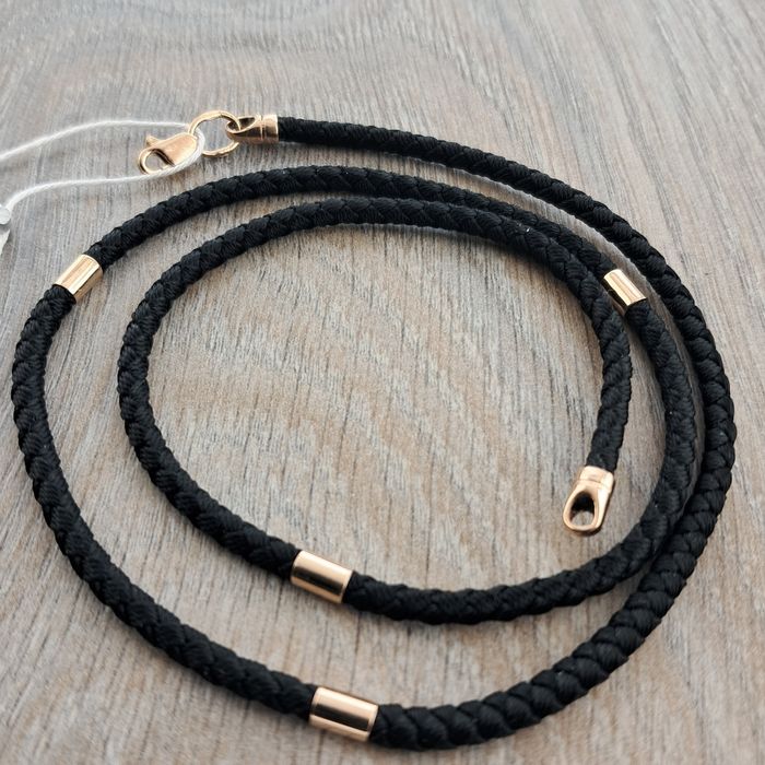 ‼ Шнурок с золотом с золотыми вставками Золотая цепочка Золото 585