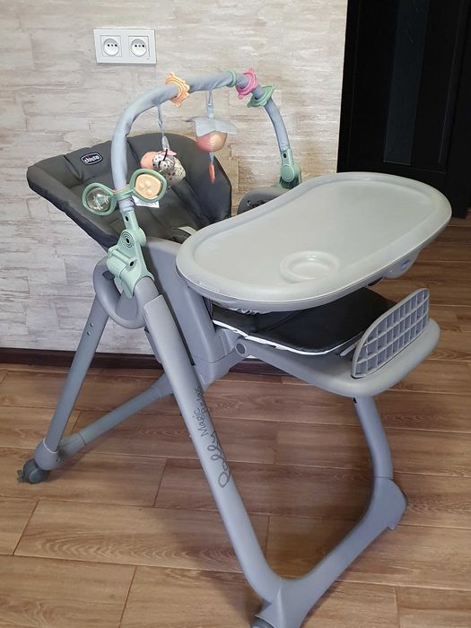 Стільчик для годування шезлонг люлька Chicco Polly Magic Relax