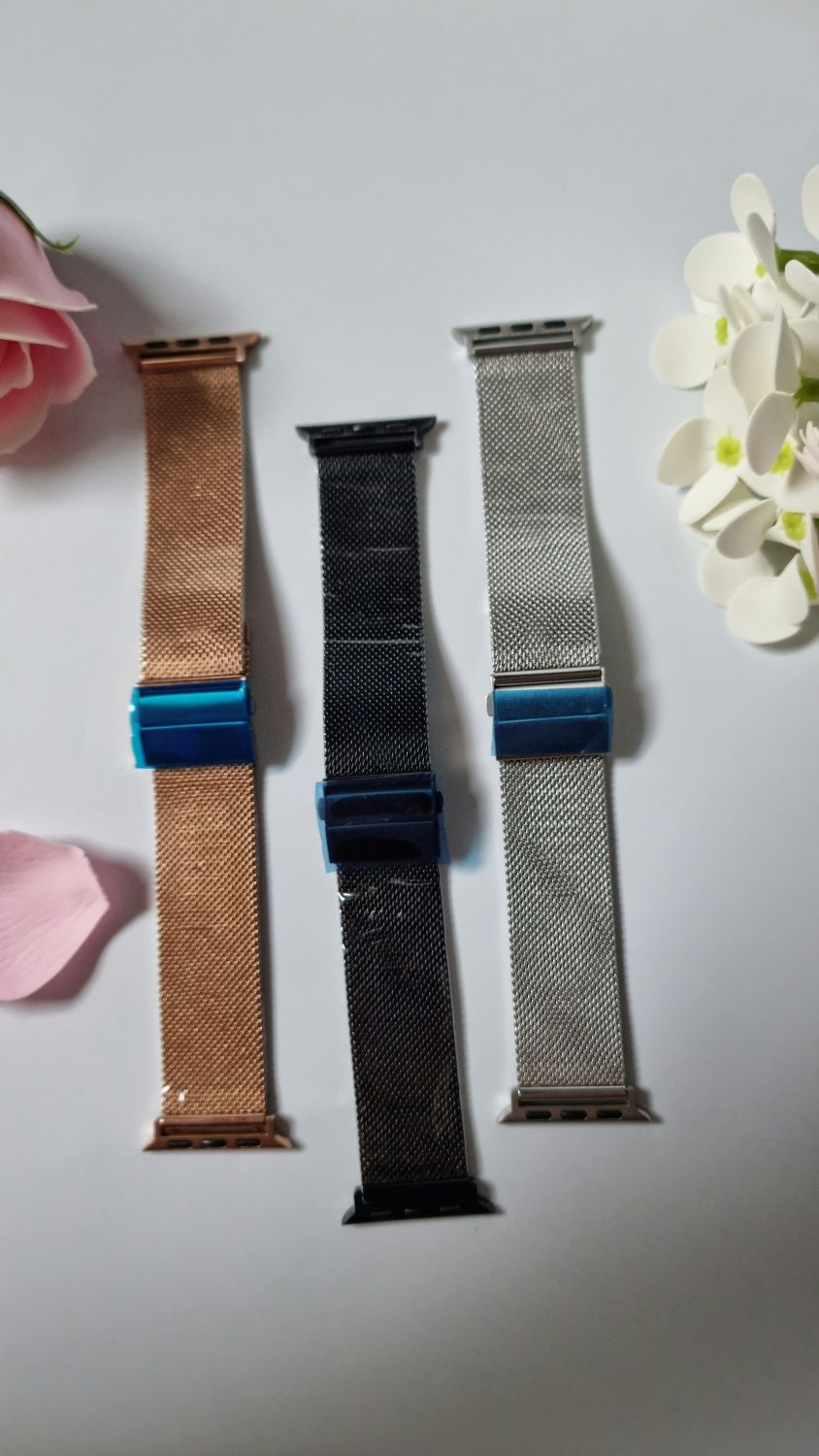 Opaska do Apple Watch 38mm 40mm 41mm,siatkowy pasek metalowy  z regulo