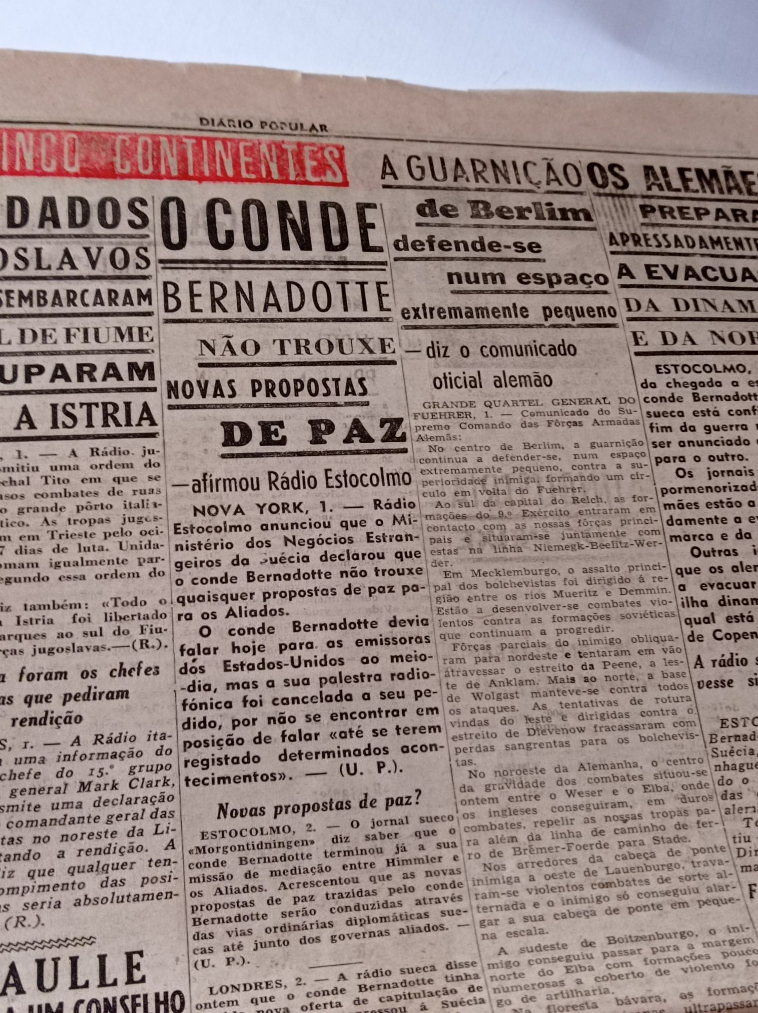 Diário popular jornal de 1945