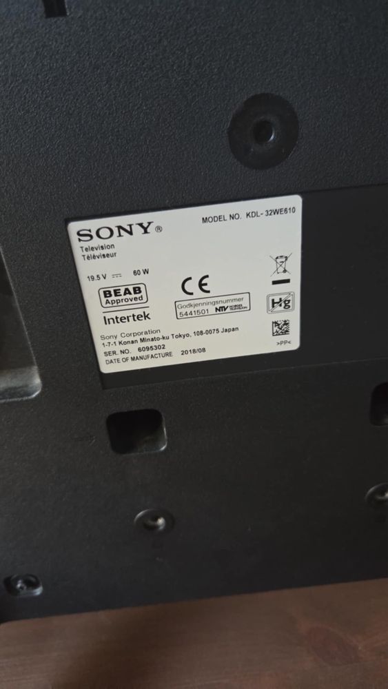 Telewizor Sony, nie dziala