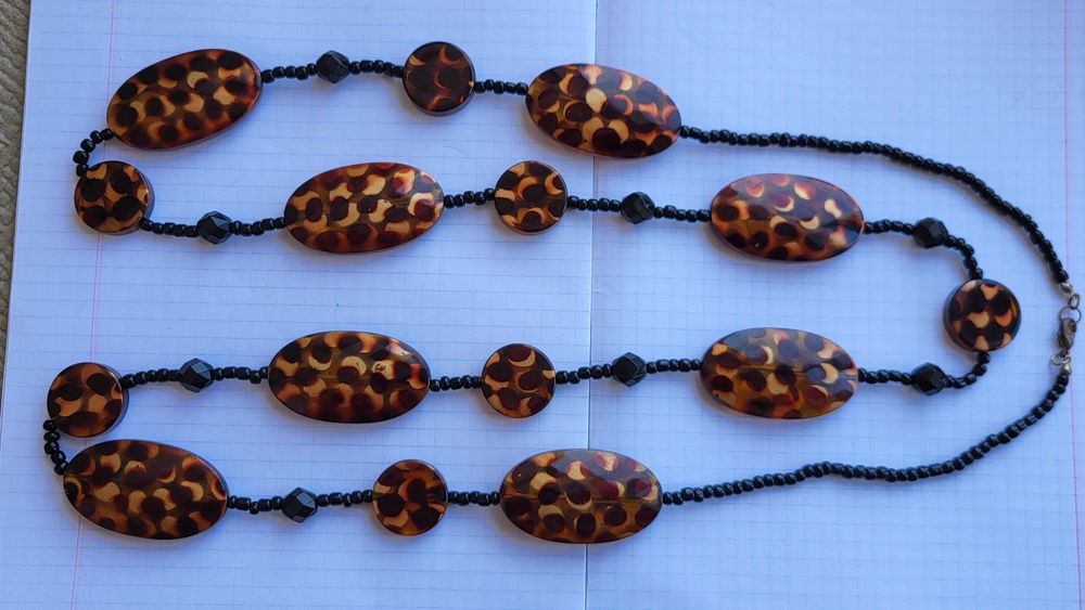 Модные Бусы на застежке, пластик, 130см