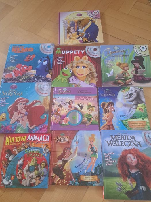 Piekny zestaw ksiazek Disney Merida Mala syrenka Dzwoneczek