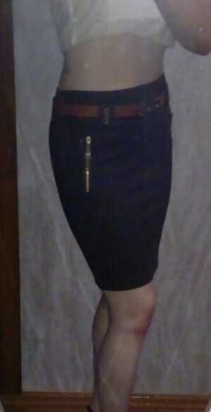 Новая коричневая мини юбка с молниями. S,M. 44 размер.