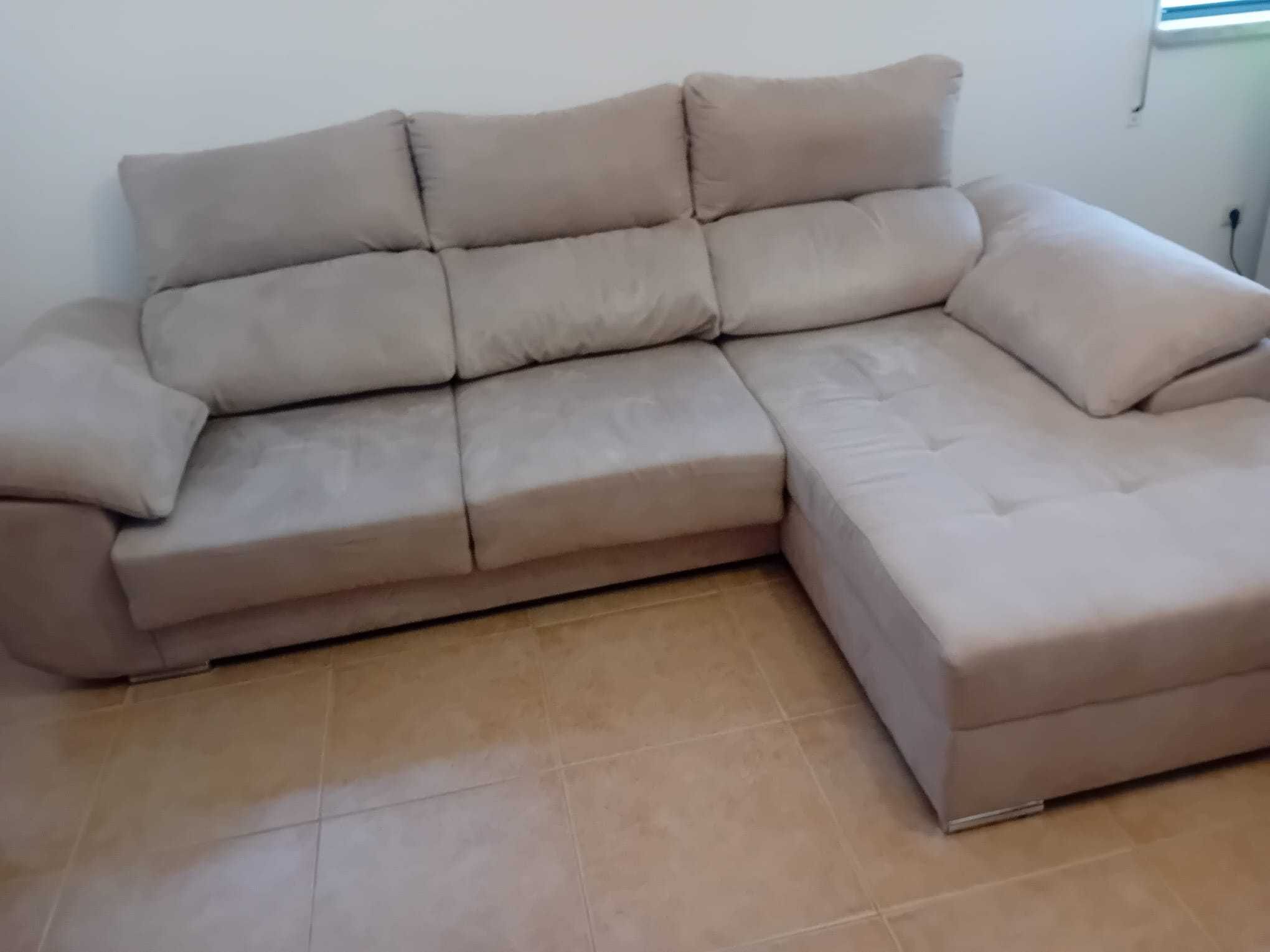 Sofá 3 Lugares + Chaise DTA Bege