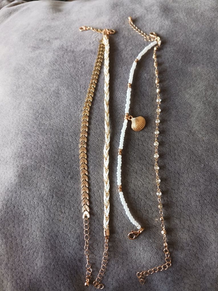 Conjunto de 4 lindas pulseiras de  tornozelo