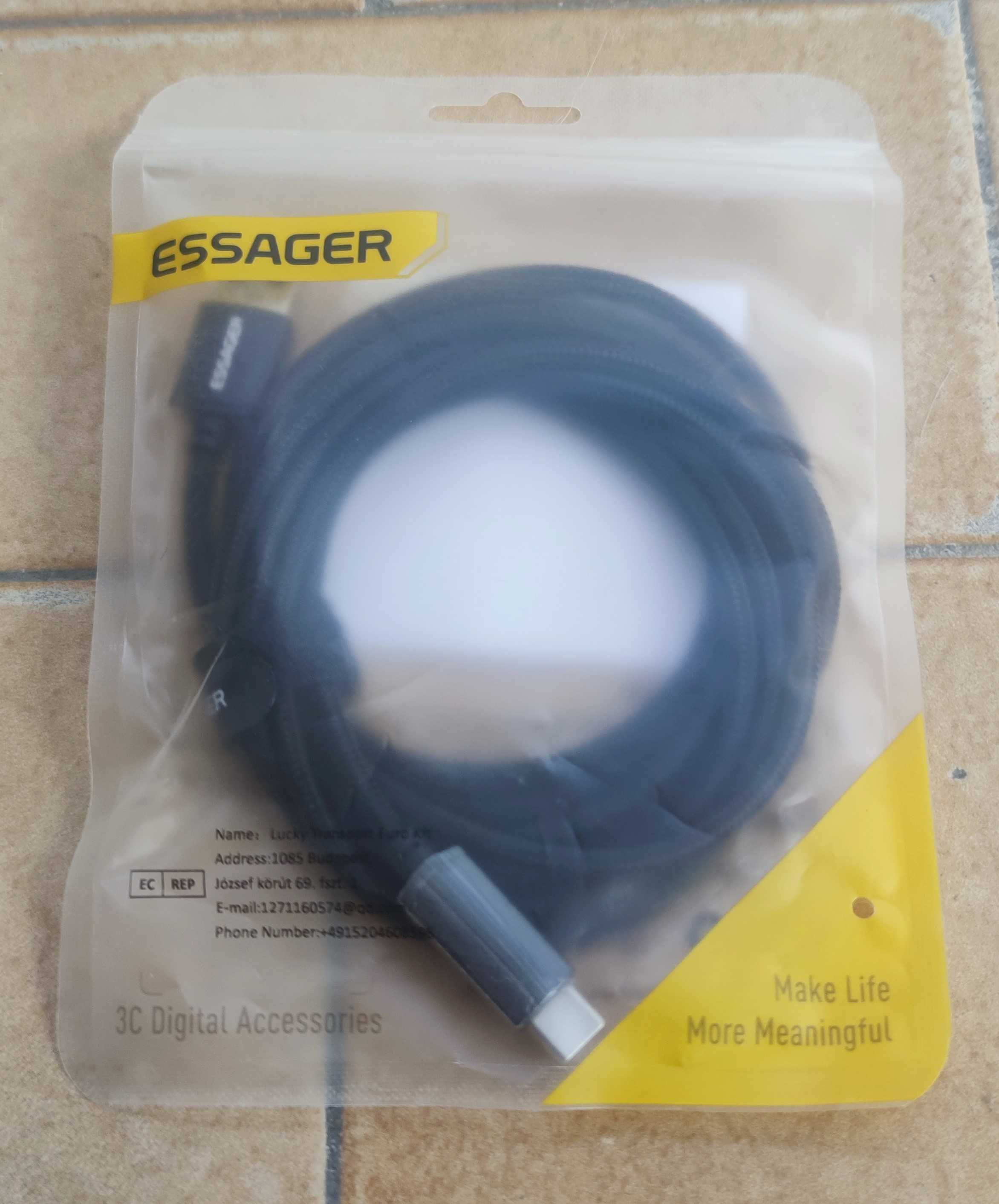Cabo de carregamento rápido Essager - USB / Type C - 2 metros - NOVO