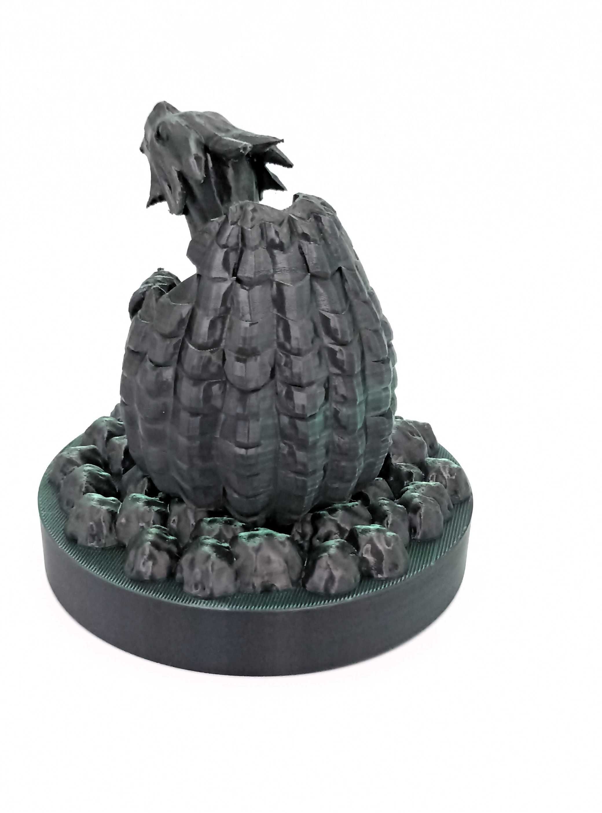 Figurka Odrodzenie Smoka zielono-czarny  - druk 3D prezent upominek