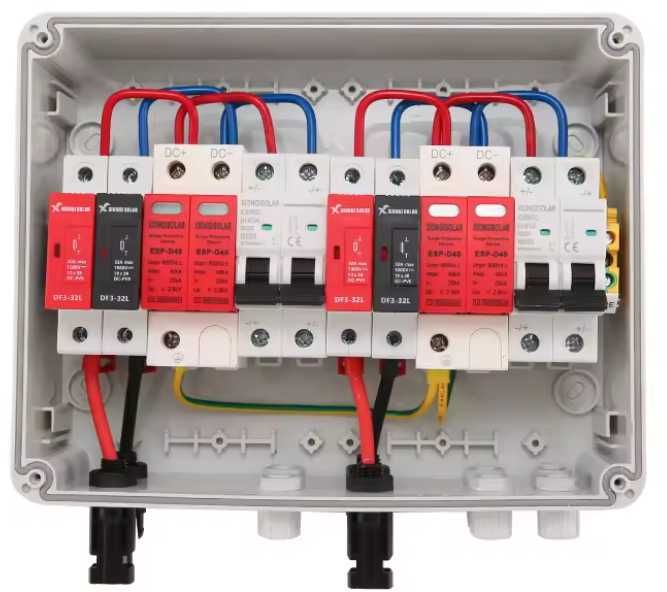 Quadro DC Solar fotovoltaico com proteção contra raios e Fusíveis 600V