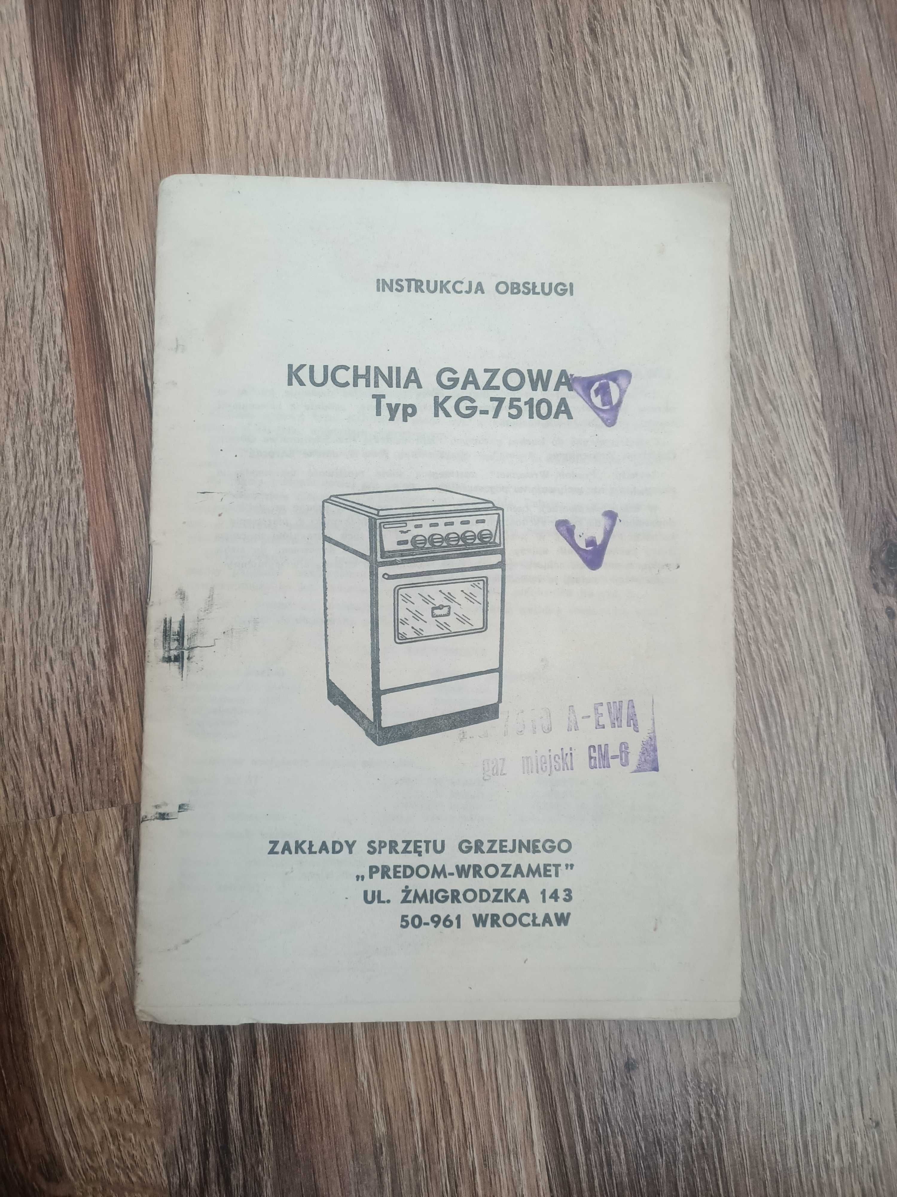Instrukcja obsługi kuchenka gazowa kg-7510a Ewa wrozamet 1983