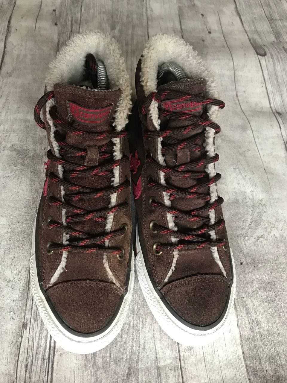 37p\23.5см Зимние утепленные мехом кеды ботинки converse all star