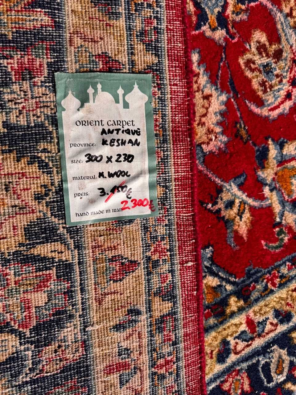 Dywan kaszmirowy perski r. tkany Iran Keschan 300x230  -WYPRZEDAŻ