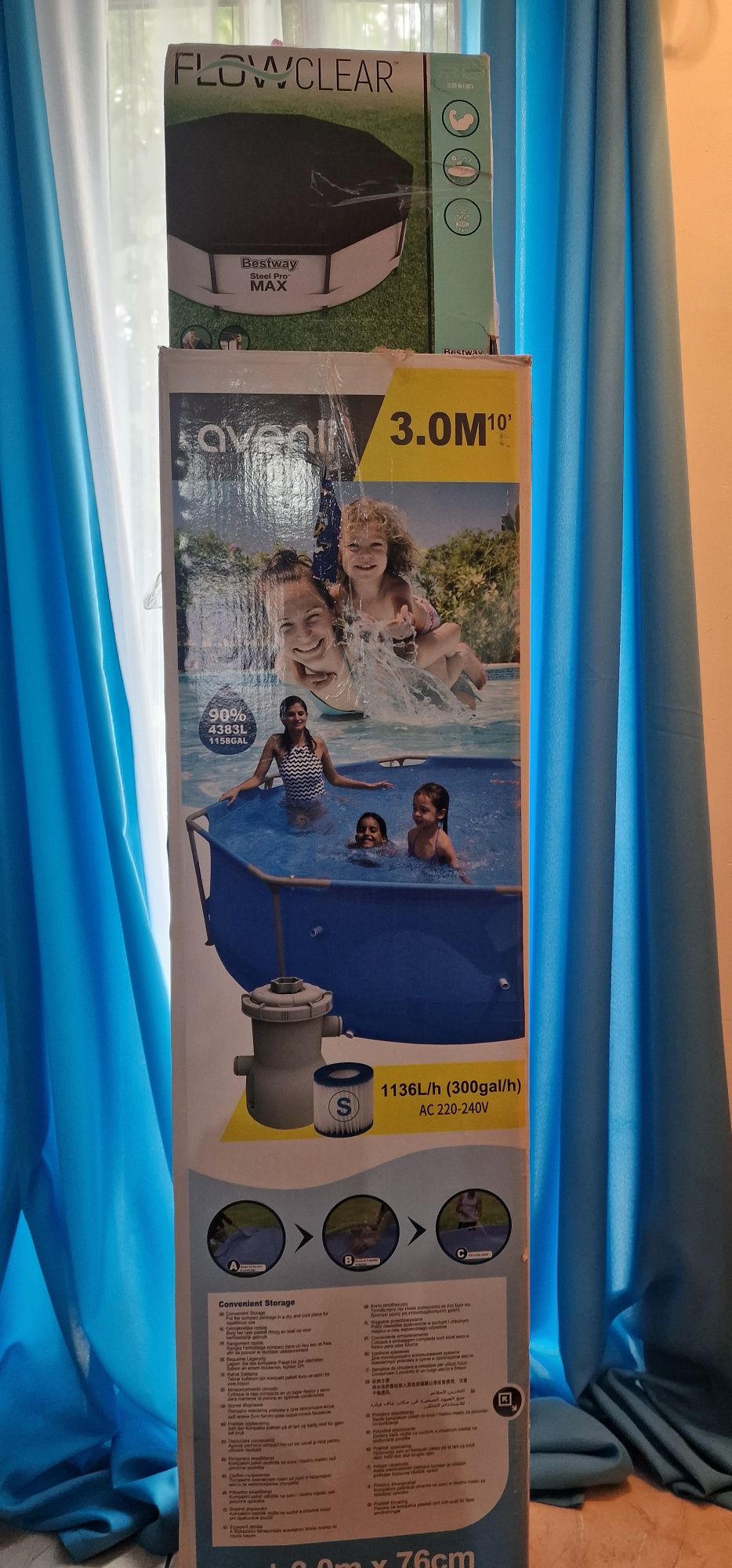 Basen NOWY  stelaż pompka, Pokrowiec zestaw