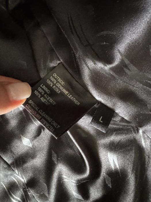 Шкіряна куртка з натуральним хутром песця, розмір L