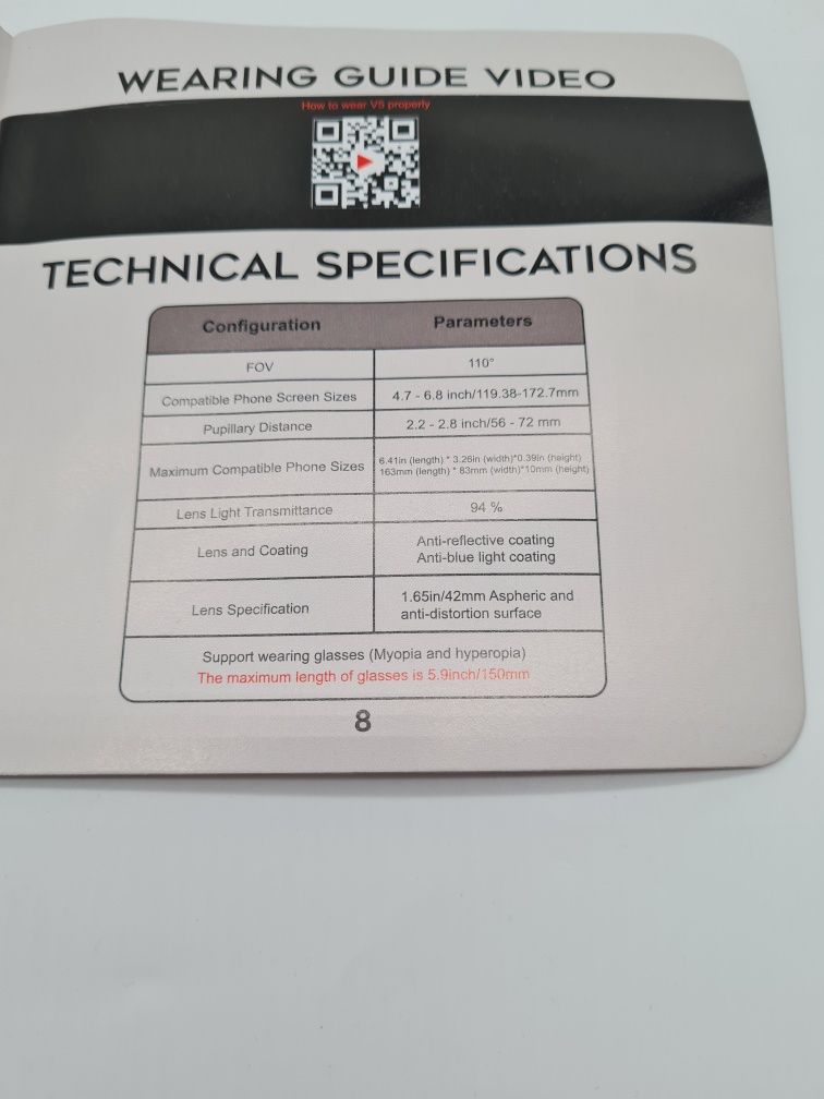DESTEK Okulary V5 gogle VR do iPhone Samsung czarne