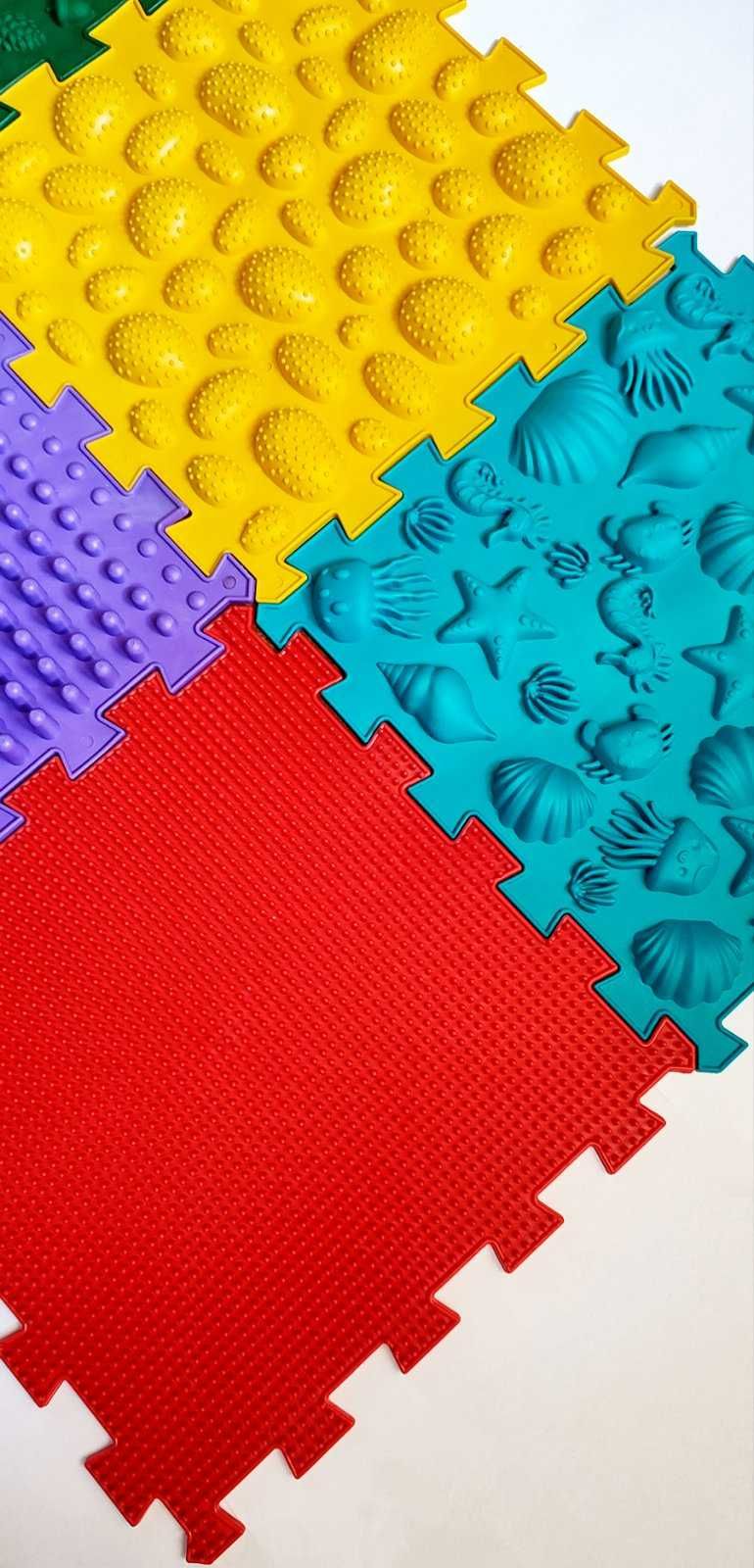 Mata sensoryczna 6 puzzle układanka edukacyjna grechotka sorter dywan