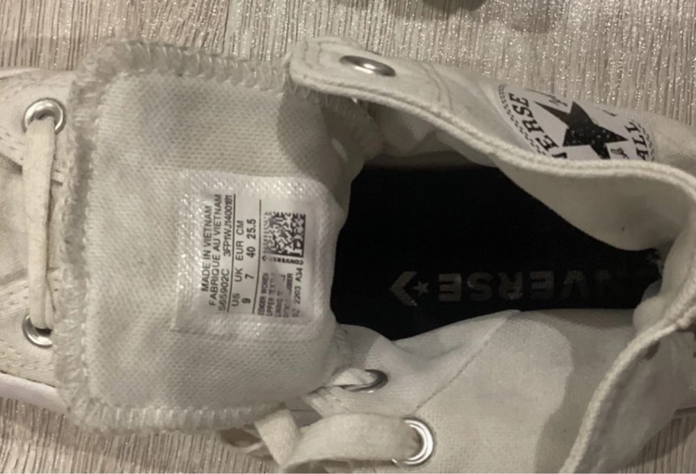 Biale buty converse na platformie 40