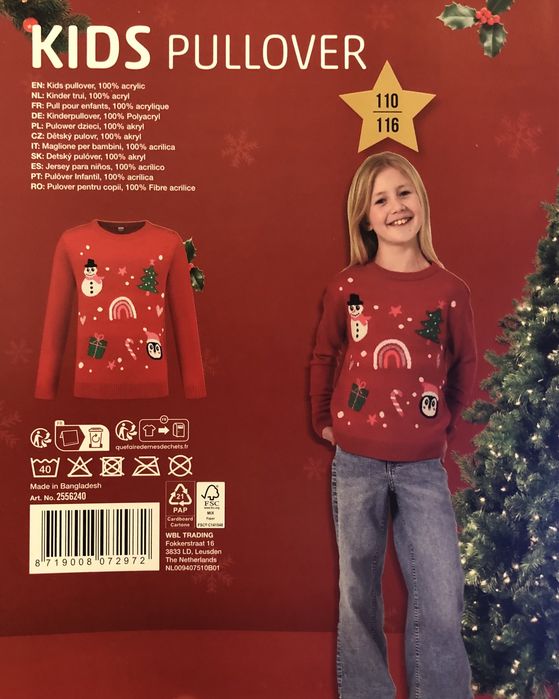 Bluzki i sweterki ŚWIĄTECZNE dziecięce. Dużo rozmiarów.