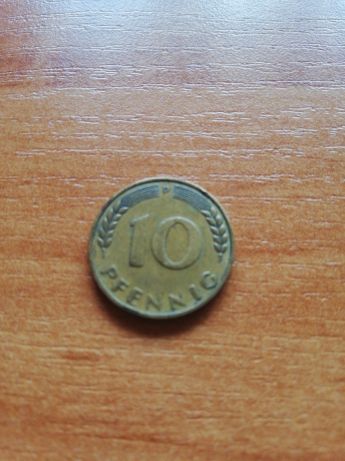 Moneta 10 Pfining bank Deutsche 1949r D rzadka i G+10 pfennig 1950 F/J