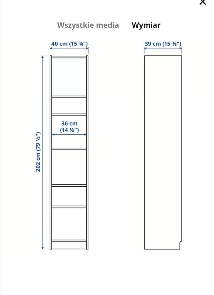 regał Billy IKEA 40x39x202