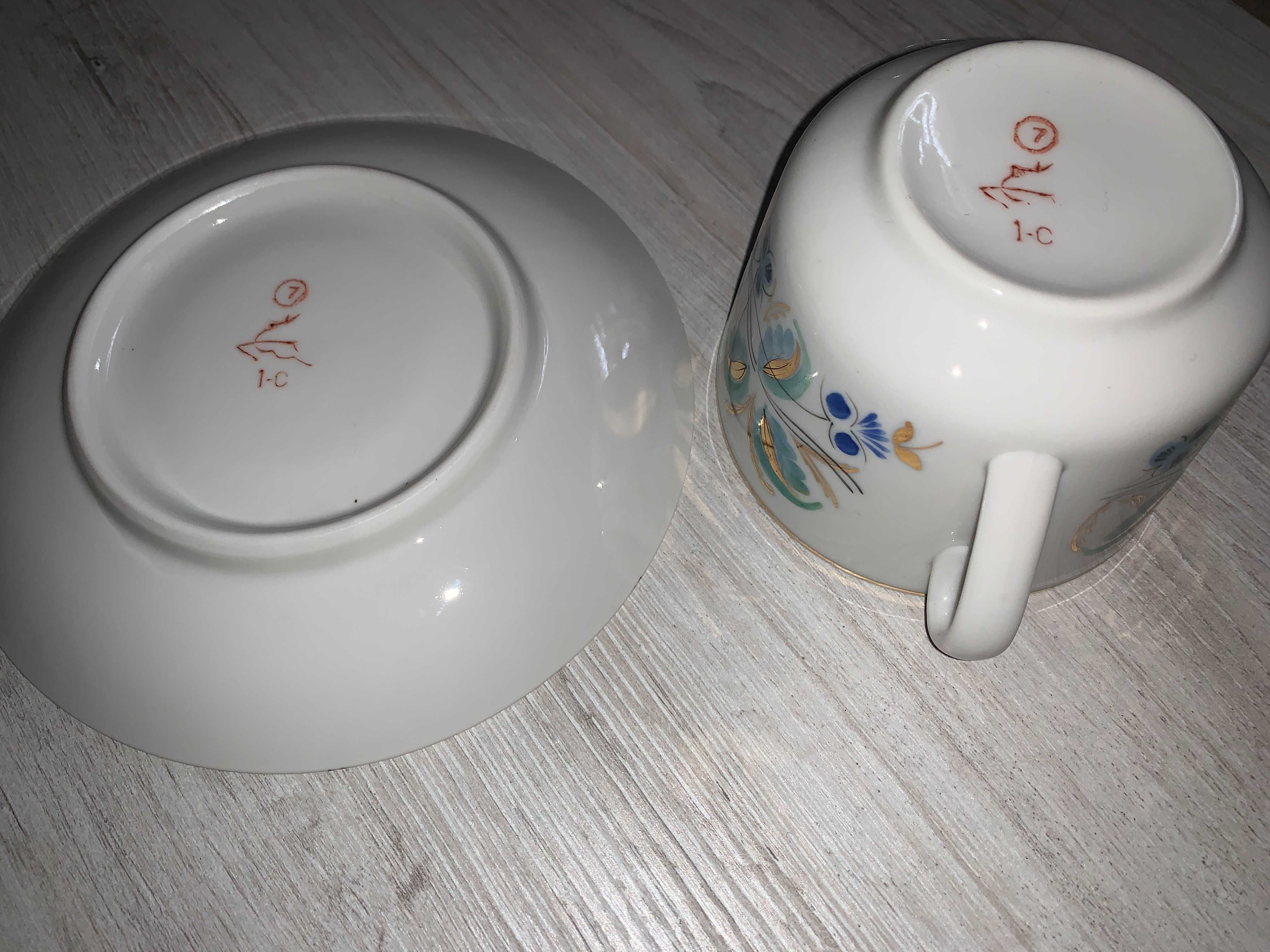 Чайная пара чашка блюдце Городницкий фарфоровый завод