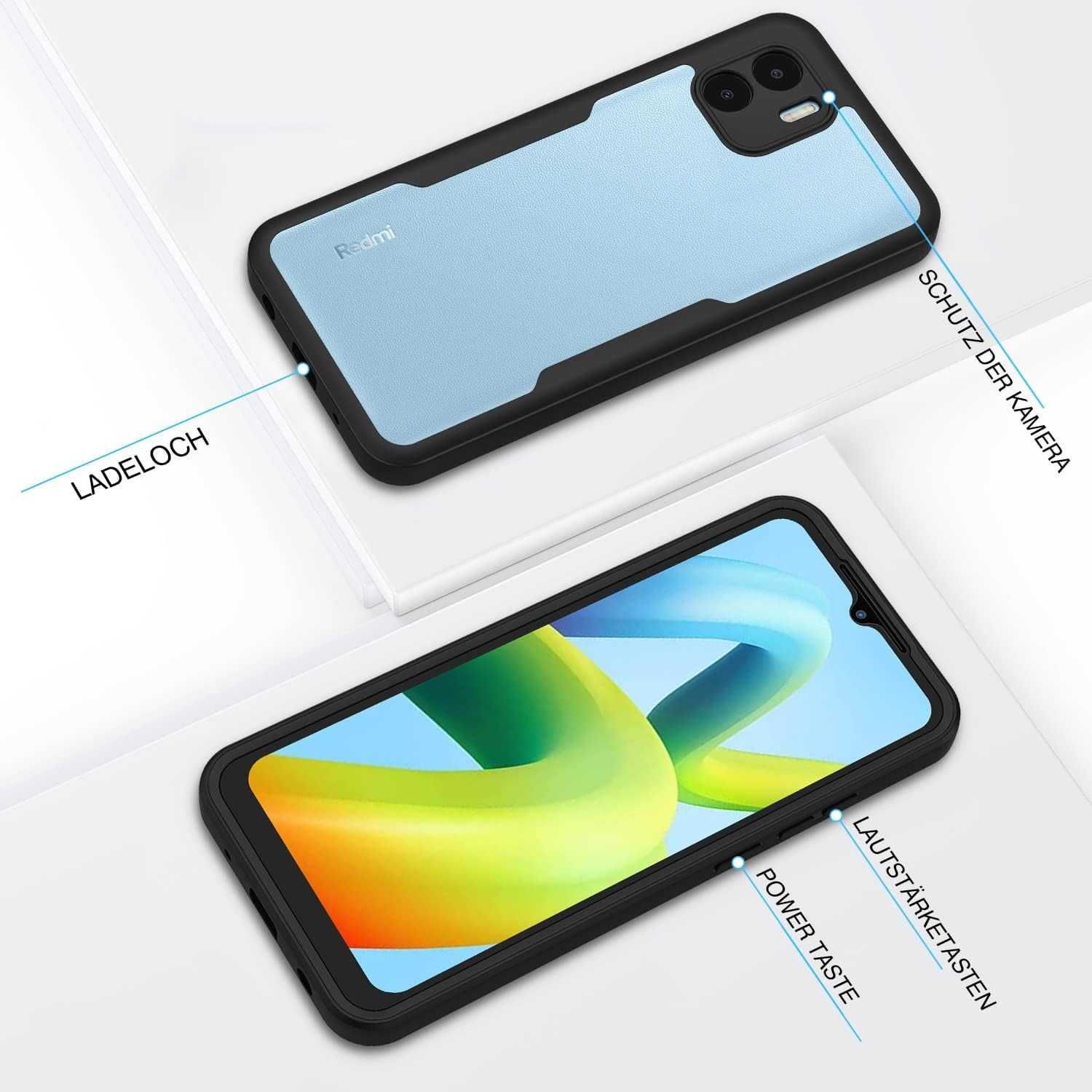 CENHUFO etui 360 do Xiaomi Redmi A1 / A2 4G etui pancerne folia LCD
