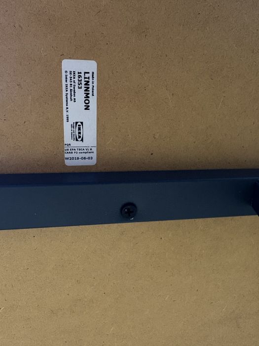 Biurko granatowe IKEA LINNMON blat + nogi