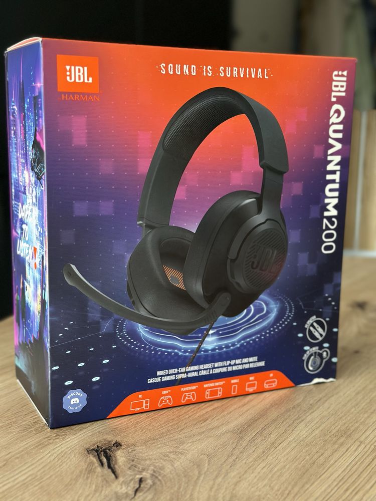 Słuchawki JBL quantum 200 z mikrofonem przewodowe