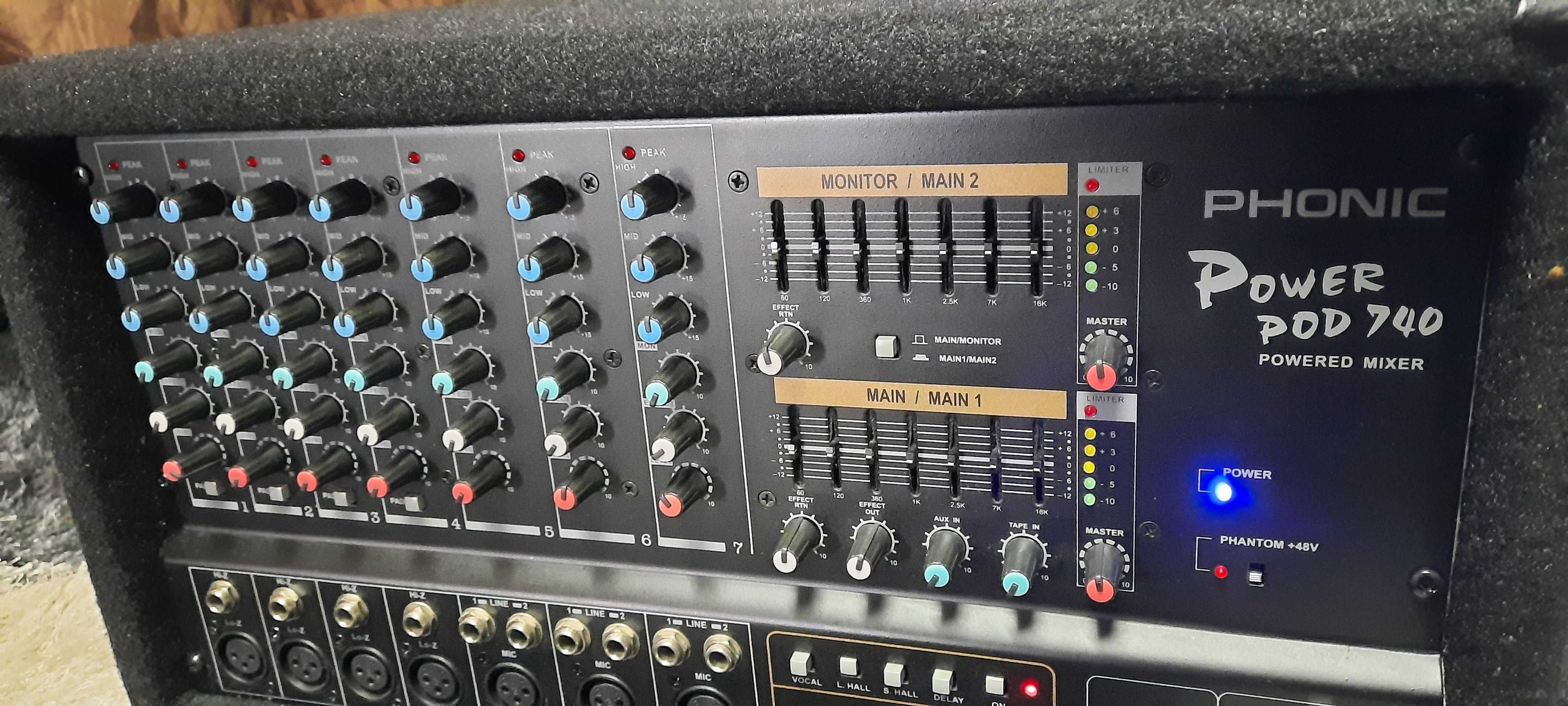 Phonic Power Pod 740, Mesa de Som Amplificada, Mixer, Amplificador