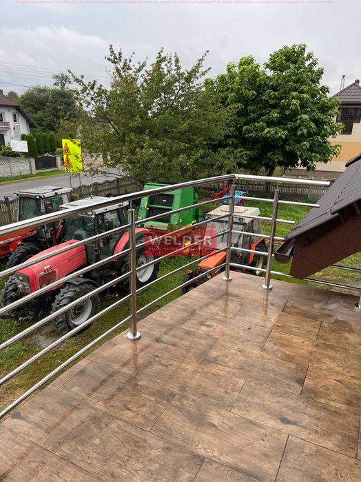 Balustrada stal nierdzewna harfa malowana antracyt