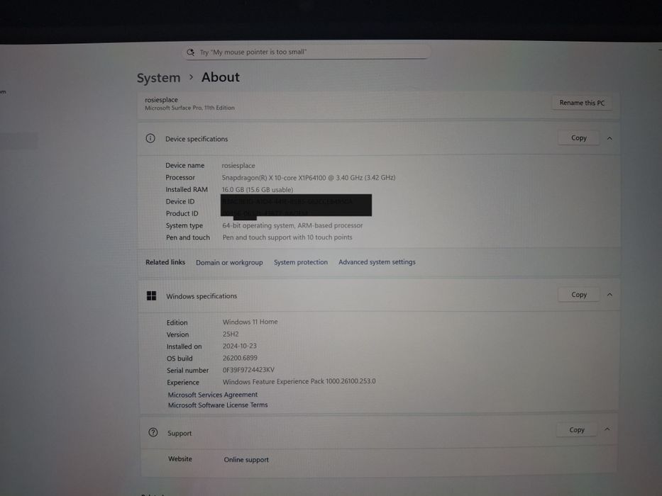 Microsoft Surface Pro 11 X Plus 512GB top extras