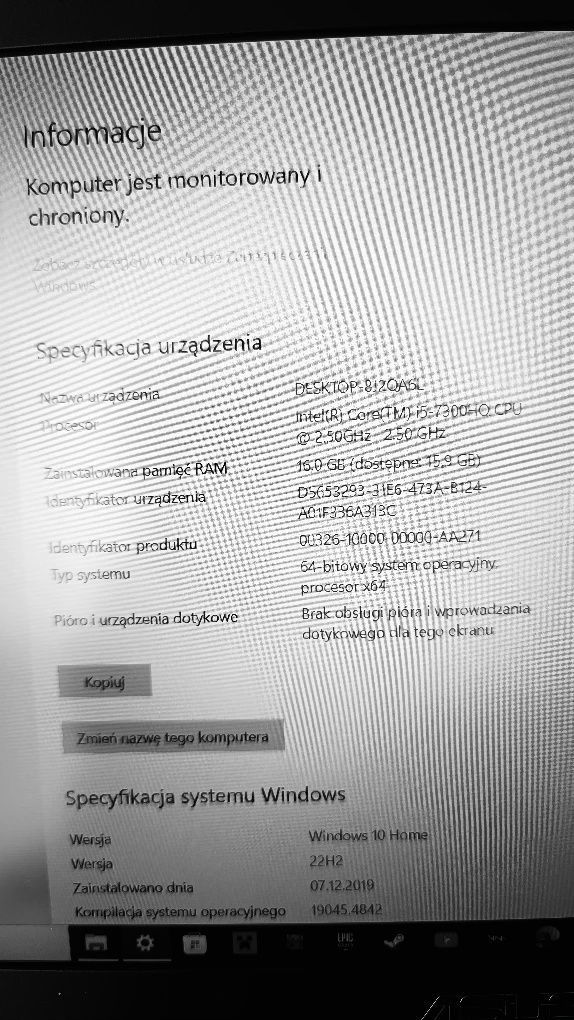 Sprzedam laptopa gamingowego Asus VIVO Books N580v stan bardzo dobry