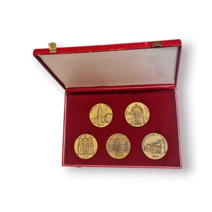 Conjunto 5 Medalhas Bronze – “Monumentos do Porto” Vasco Berardo(1982)