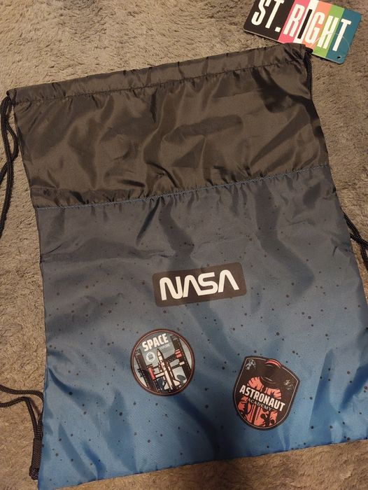 worek na obuwie strój gimnastyczny st.right nasa czarno granatowy %%%