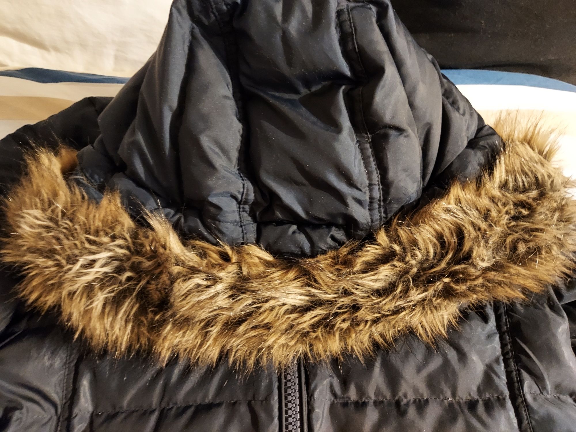 Tommy Hilfiger New Tyra Płaszcz Kurtka Puchowa Pikowany FIT Futerko