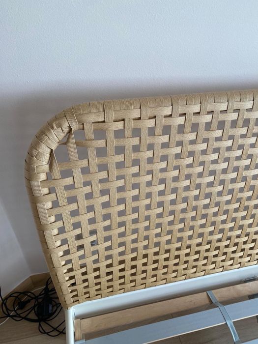 Łóżko Ikea 140x200 z wiklinowym zaglowniem, rama i deski