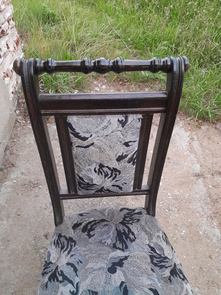 Krzesła dębowe czarne 6 szt
